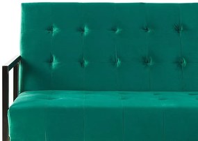 Sofá-cama de 3 lugares em veludo verde MARSTAL Beliani