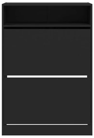 Sapateira c/ 2 gavetas articuladas 80x34x116 cm preto