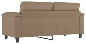 Sofá de 2 lugares 140 cm couro artificial cor cappuccino