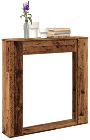 vidaXL Cornija de lareira 100x20x100cm derivados madeira madeira velha