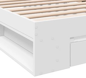 Estrutura de cama c/ gaveta 90x200 cm derivados madeira branco