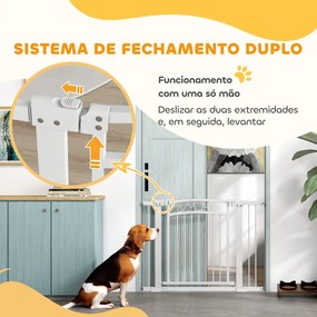 PawHut Barreira de Segurança para Cães Extensível 76-102 cm Barreira p