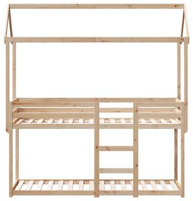 Beliche com telhado 80x200 cm madeira de pinho maciça