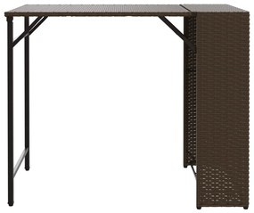 5 pcs conjunto de jantar para jardim dobrável vime PE castanho
