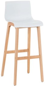 Banco de bar Hoover em plástico e com estrutura de Cor Natural 41 x 101 x 46 cm Branco