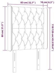 Cabeceira de cama c/ luzes LED tecido 83x16x118/128 cm azul