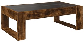 Mesa de centro luzes LED Infinity 90x53x30 cm carvalho fumado