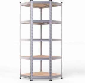 Estante em aço galvanizado para cargas pesadas até 875 kg, 180 x 70 x 40 cm Prateado