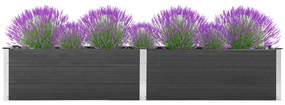 Canteiro elevado de jardim 200x50x54 cm WPC cinzento
