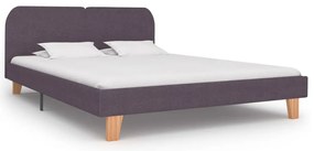 Estrutura de cama 180x200 cm tecido cinzento-acastanhado