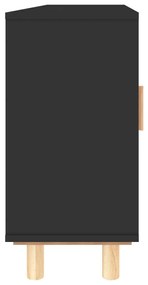 Aparador 105x30x60 cm pinho maciço/vime natural preto