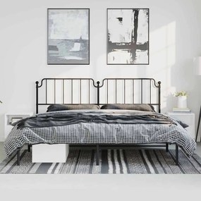 Estrutura de cama com cabeceira 183x213 cm metal preto