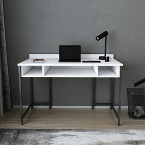 Secretária de Estudo Alma - Preto e Branco - 120x60x74,8 cm
