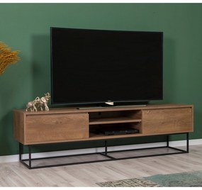 Conjunto de Mobiliário de Sala Laxus – Nogueira/Preto – 90x39x40 cm