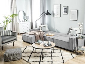 Sofá-cama em tecido cinzento claro, versão direita ROMEDAL Beliani