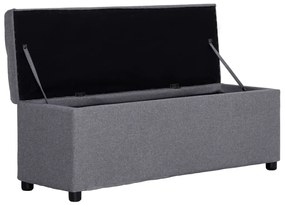 Banco c/ compartim. arrumação 116 cm poliéster cinzento-claro