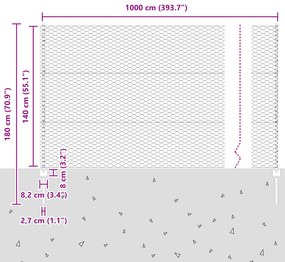 Postes de Cerca vidaXL 5 pcs U-Channel Verde 140 cm Aço