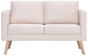 Sofá de 2 lugares tecido cor creme