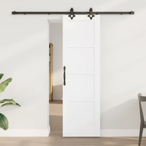 Porta Deslizante vidaXL com Conjunto de Ferragens Branca 61x198.5 cm M