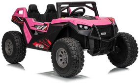 Buggy elétrico para Crianças 24V 2 Lugares RTR Monster Speed ​​4x4, Rodas Espuma EVA, assento couro ecológico Rosa