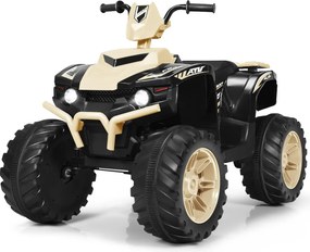 Moto 4 para crianças elétrica a bateria 12V Marcha à frente e atrás Velocidade alta e baixa com música Luzes LEDs Amarela