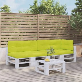 vidaXL Almofadões para móveis de paletes 5 pcs tecido verde brilhante