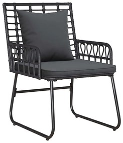 Conjunto de Jantar para Jardim 3 pcs Preto, Antracite