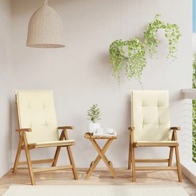 vidaXL Cadeiras de jardim reclináveis c/ almofadões 2 pcs teca maciça