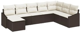 Conjunto de Jantar de Jardim com 8 Peças e Almofadas em Rattan Sintéti