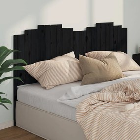 Cabeceira de cama 206x4x110 cm pinho maciço preto