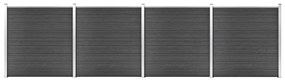 Conjunto de painel de vedação WPC 699x186 cm preto