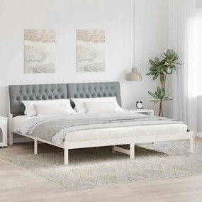 vidaXL Estrutura de Cama com Cabeceira Estofada Branco 200 x 200 cm