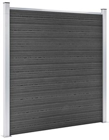 Conjunto de painel de vedação WPC 872x186 cm preto