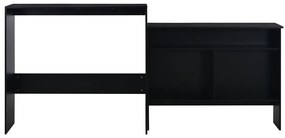 Mesa de bar com 2 tampos preto 130x40x120 cm