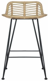 Cadeiras de bar 2 pcs vime genuíno