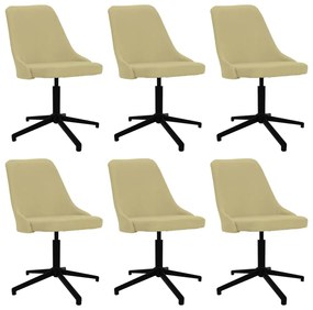 vidaXL Cadeiras de jantar giratórias 6 pcs tecido verde