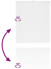 Persiana de Janela com cortinas Outros Manual Branco 105 x 130 cm Alum