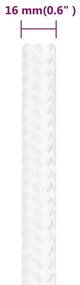 Corda de barco 16 mm 250 m polipropileno branco completo