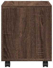 Móvel c/ rodas 37x33x42,5cm derivados madeira carvalho castanho