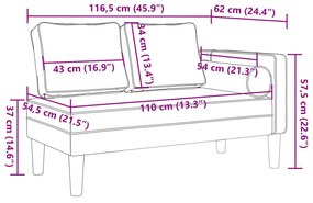 Chaise longue com almofadões couro artificial branco