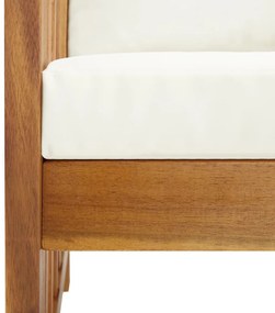 3 pcs conjunto lounge de jardim c/ almofadões acácia maciça