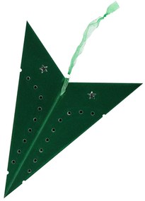 Conjunto de 2 estrelas de papel com LED em veludo verde 60 cm MOTTI Beliani