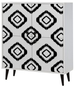 Armário Multiuso Multilux – Branco/Preto – 95x111x36 cm