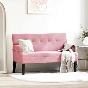 vidaXL Banco Chesterfield Rosa 112 x 65,5 x 75 cm Veludo