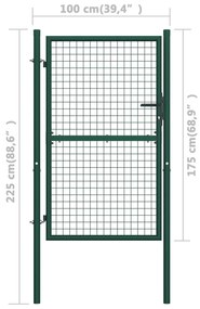 Portão de cerca 100x175 cm aço verde