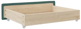 Gavetas de cama 2pcs derivados de madeira e veludo verde-escuro
