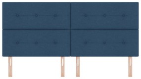 Cabeceira vidaXL Estofada com Botões Azul 200 cm Tecido