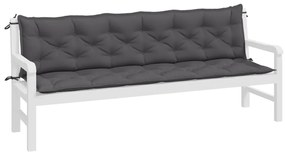 Almofadões banco jardim 2pcs 200x50x7cm tecido oxford antracite
