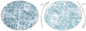 Tapete MEFE moderno  Circulo 8725 círculos Impressão digital - Structural dois níveis de lã cinza creme / azul