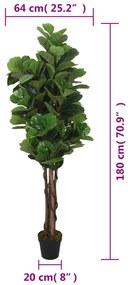 Figueira-lira artificial 232 folhas 180 cm verde